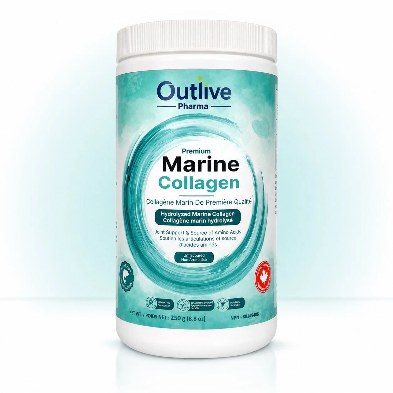 Outlive Premium Marine Collagen Powder – Hydrolyzed Fish Collagen, Unflavoured